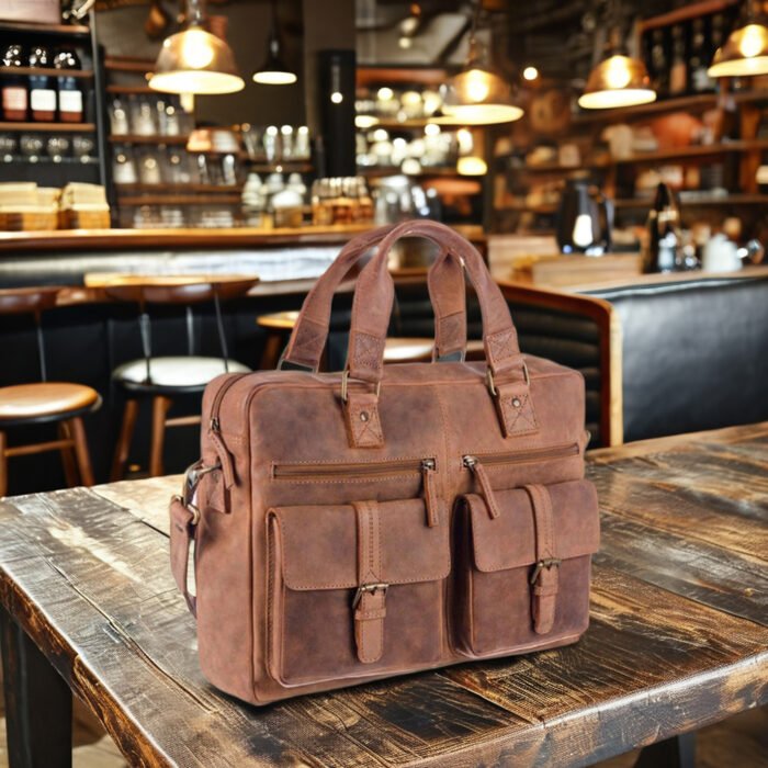 Pugmark Vintage Leather Messenger Bag - Perfect for Business & Travel