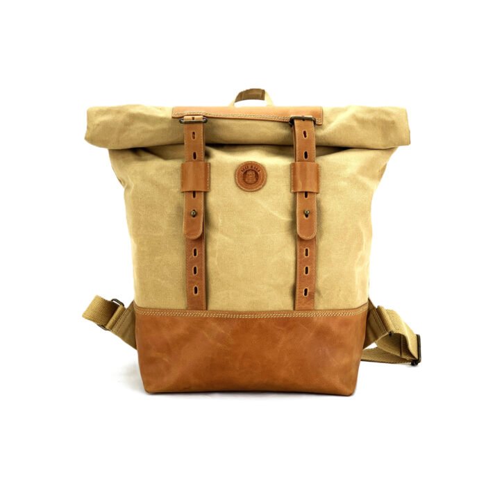 Premium roll-top waxed canvas backpack with genuine leather trim. OEM & private label manufacturer for custom branding, wholesale, travel, corporate gifts, and global export. (Copy)